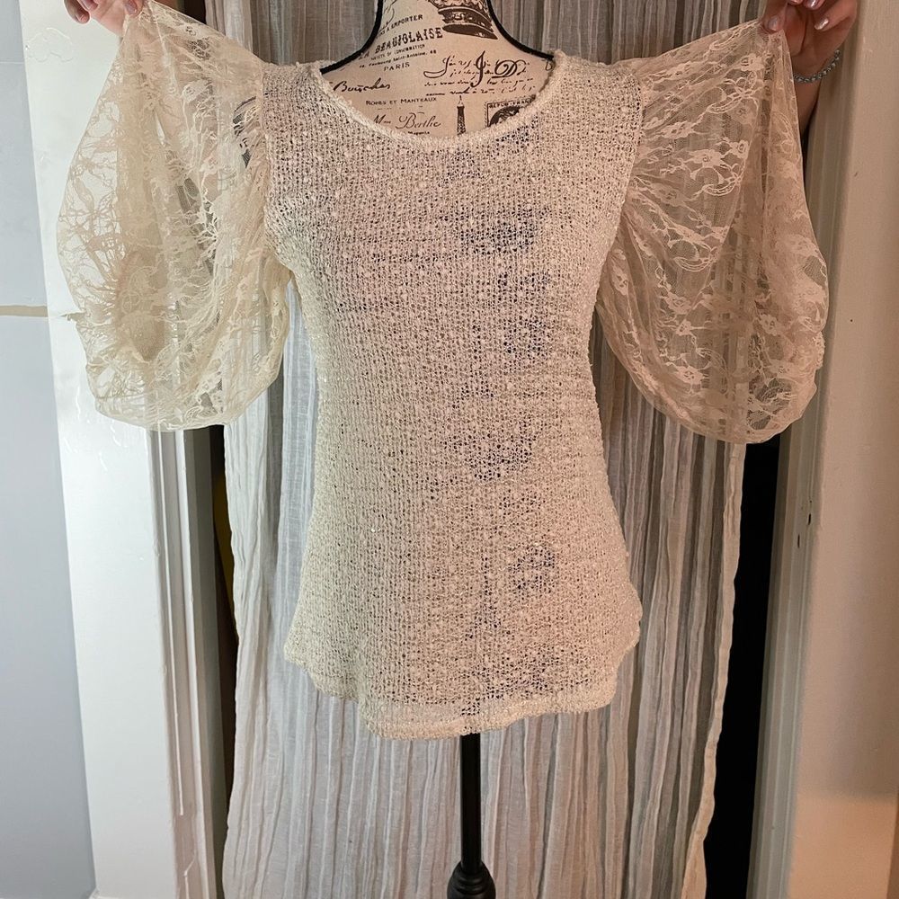 a’reve Elegant Lace Sequins “Going Out Top”
